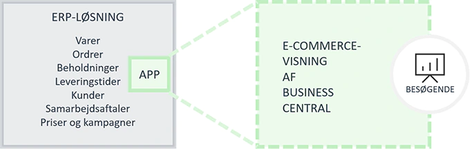 E-commerce bygget ind i ERP med en App